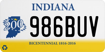 IN license plate 986BUV