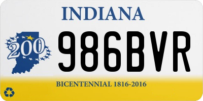IN license plate 986BVR