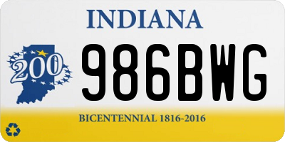 IN license plate 986BWG