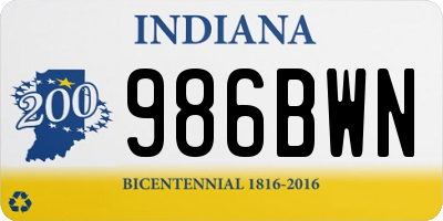 IN license plate 986BWN