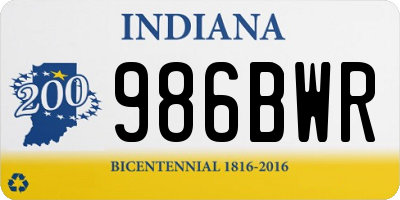 IN license plate 986BWR