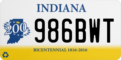 IN license plate 986BWT