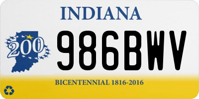 IN license plate 986BWV