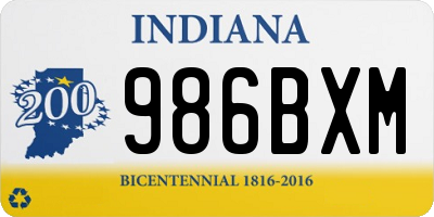 IN license plate 986BXM