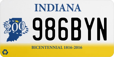 IN license plate 986BYN