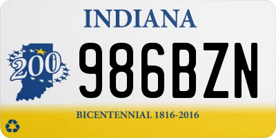 IN license plate 986BZN