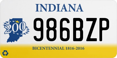 IN license plate 986BZP