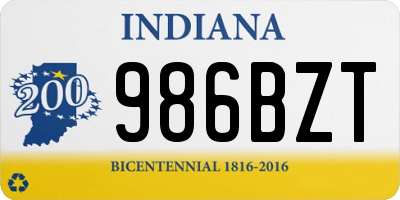 IN license plate 986BZT