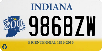 IN license plate 986BZW