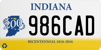 IN license plate 986CAD