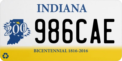 IN license plate 986CAE