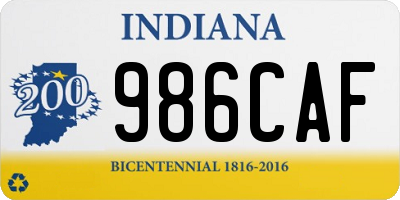 IN license plate 986CAF