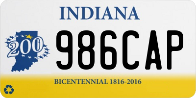 IN license plate 986CAP