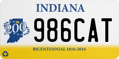 IN license plate 986CAT