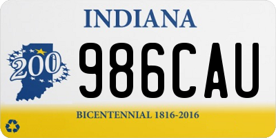 IN license plate 986CAU