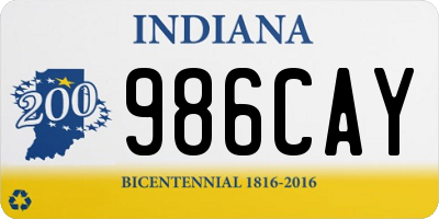 IN license plate 986CAY