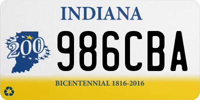 IN license plate 986CBA