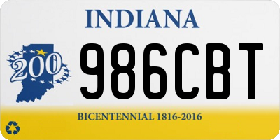 IN license plate 986CBT