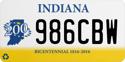 IN license plate 986CBW