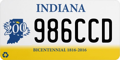 IN license plate 986CCD