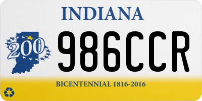 IN license plate 986CCR