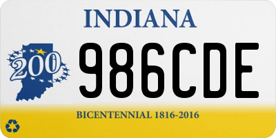 IN license plate 986CDE