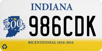 IN license plate 986CDK