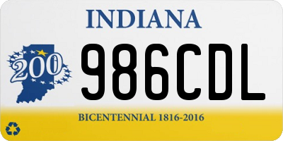 IN license plate 986CDL