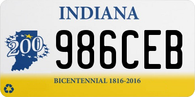 IN license plate 986CEB