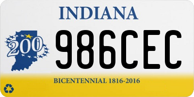 IN license plate 986CEC