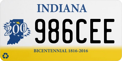 IN license plate 986CEE