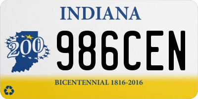 IN license plate 986CEN