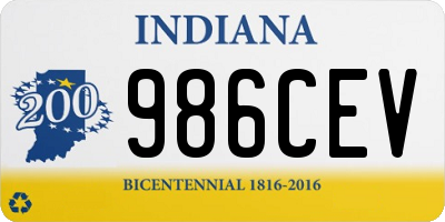 IN license plate 986CEV