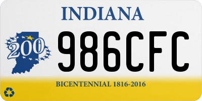 IN license plate 986CFC