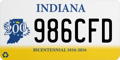 IN license plate 986CFD