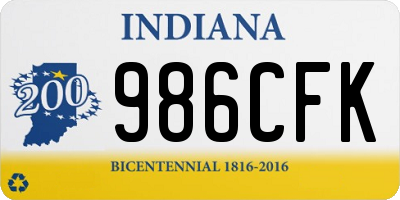 IN license plate 986CFK