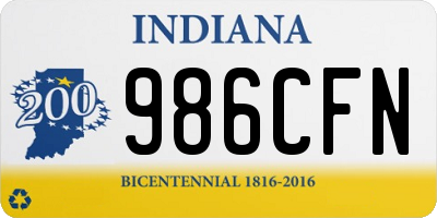 IN license plate 986CFN