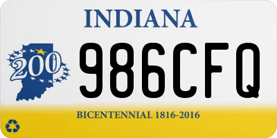 IN license plate 986CFQ