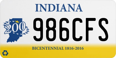 IN license plate 986CFS