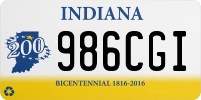 IN license plate 986CGI
