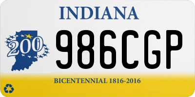 IN license plate 986CGP