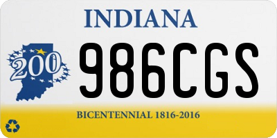 IN license plate 986CGS