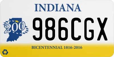 IN license plate 986CGX