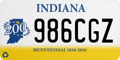 IN license plate 986CGZ