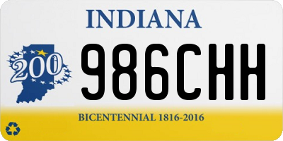 IN license plate 986CHH