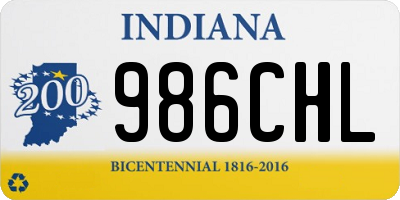 IN license plate 986CHL