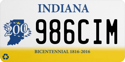 IN license plate 986CIM