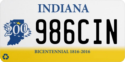 IN license plate 986CIN