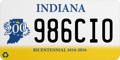IN license plate 986CIO