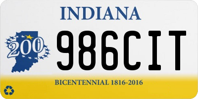 IN license plate 986CIT